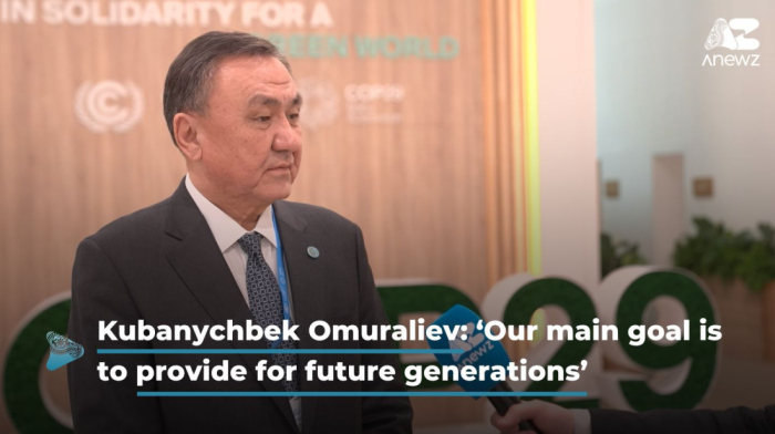 Kubanychbek Omuraliev addresses green transition goals