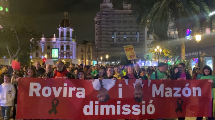 Thousands protest in Valencia as teachers, families demand action over school closure following devastating floods