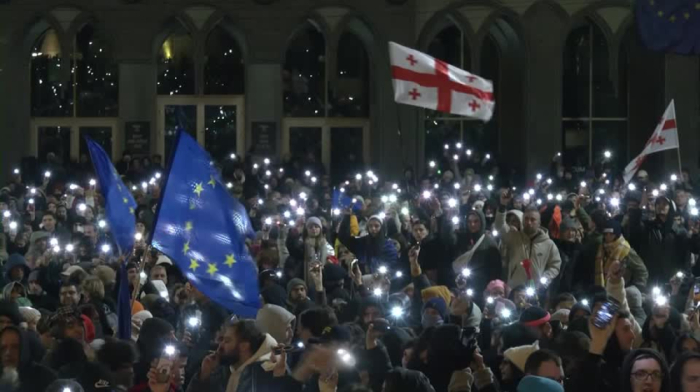 Mass protests in Georgia as EU talks delayed to 2028