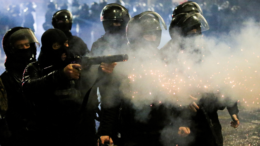 Georgia police fire tear gas to scatter protesters, Russian agencies say