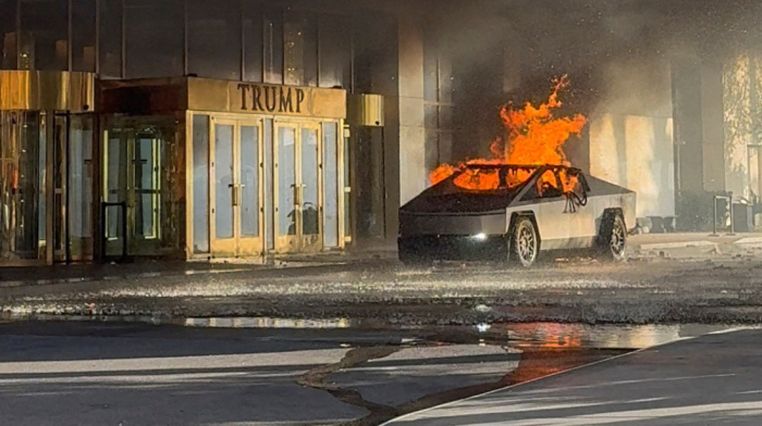 Tesla Cybertruck explodes outside Trump Las Vegas hotel, killing driver