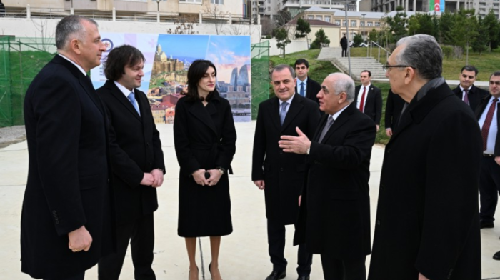 Azerbaijani and Georgian PMs visit Baku site for embassy construction