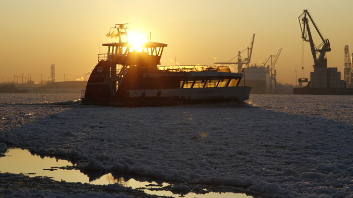 Barge collides with ferry on Elbe River in Hamburg, injuring 11