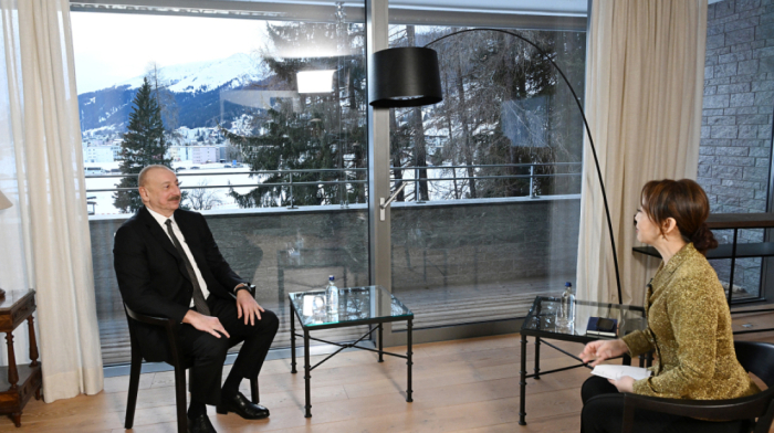 President Ilham Aliyev interviewed by China's CGTN news channel in Davos