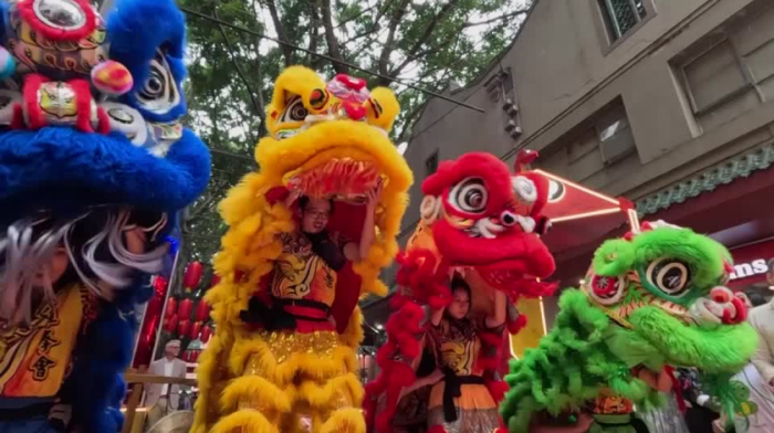 Sydney celebrates first day of Lunar New Year with traditional lion dance