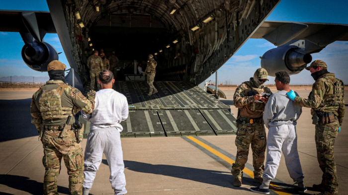 First U.S. deportation flight to Guantanamo Bay