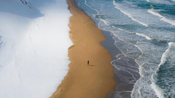 Japan's unique beach where snow, sand, and sea collide