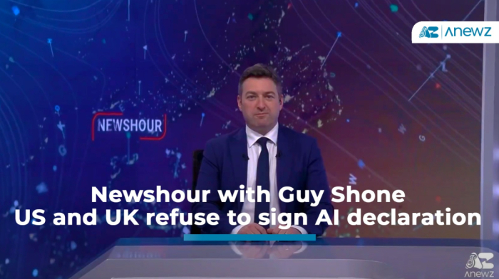 "Newshour with Guy Shone" - US and UK refuse to sign AI declaration