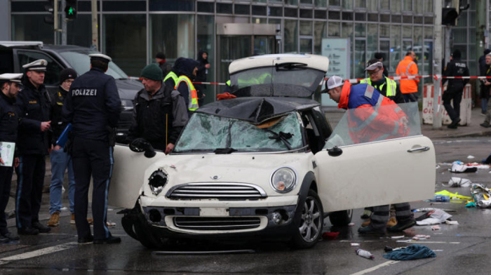 Two people fighting for life and 28 injured as car drives into crowd in Munich attack