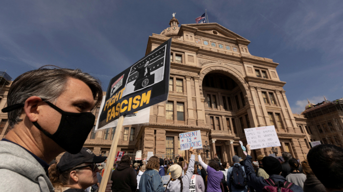 Hundreds show up to protest on Presidents Day at Texas Capitol