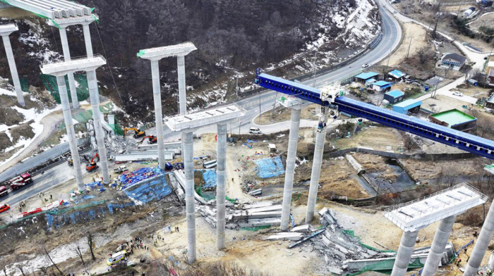 At least four dead in highway overpass collapse in South Korea