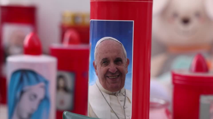 Prayers continue as Pope Francis shows signs of improvement