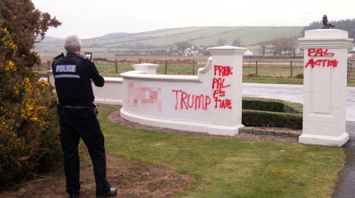 Trump's golf resort vandalized with pro-Palestine graffiti