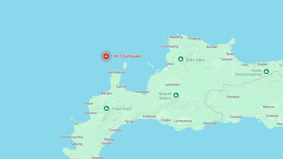 A magnitude 5.6 earthquake has hit Sulawesi, Indonesia, according to the GFZ