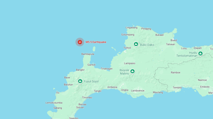 A magnitude 5.6 earthquake has hit Sulawesi, Indonesia, according to the GFZ