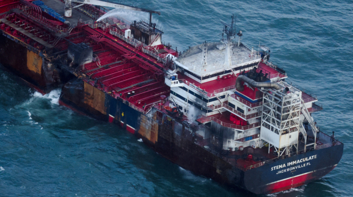 Tanker collision off England’s coast causes fuel spill