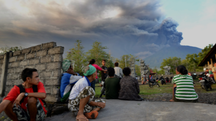 Tourists stranded at Bali airport due to volcano eruption