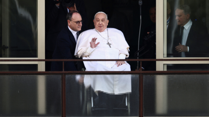 Pope Francis makes first public appearance in five weeks ahead of hospital discharge