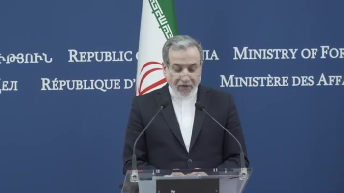 "We are against any changes in international borders," said the head of Iran's Foreign Ministry