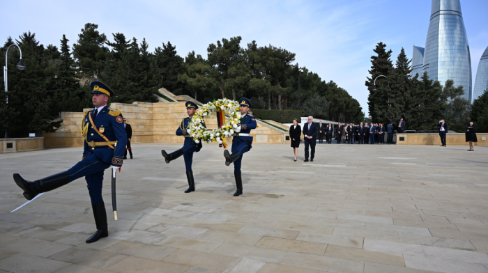President of Germany Frank-Walter Steinmeier visits Alley of Martyrs in Baku