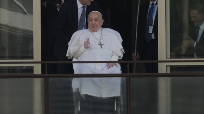 Pope Francis makes first public appearance since hospitalization