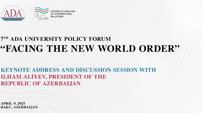 New Global Order Forum launches at ADA University with President Ilham Aliyev
