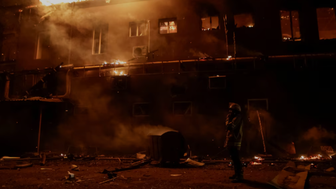 Russia's attacks spark petrol station fire, injure several in Ukraine, officials say