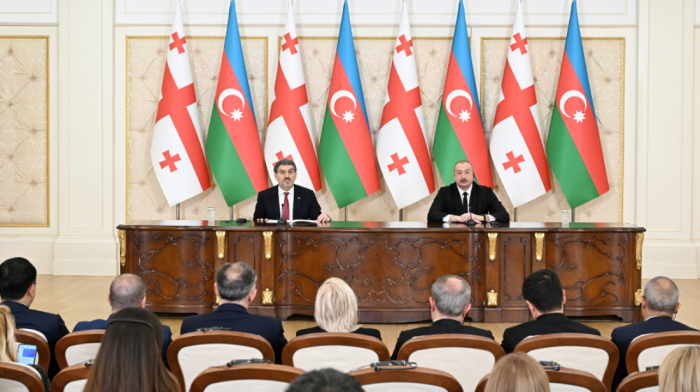 Presidents of Azerbaijan and Georgia made press statements