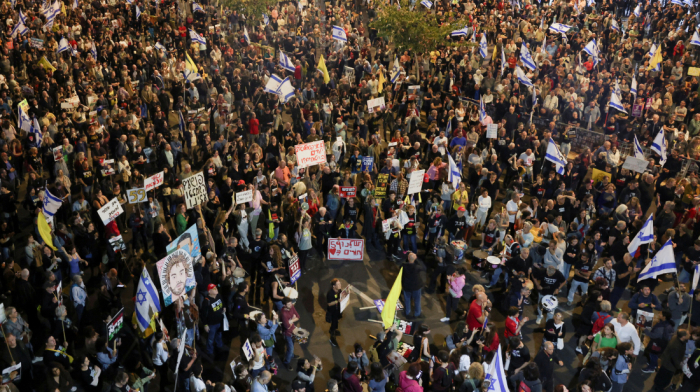 Thousands protest in Tel Aviv to demand Gaza ceasefire