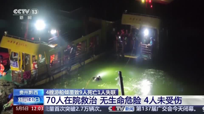 Sudden storm capsizes tourist boats in China, leaving 10 dead