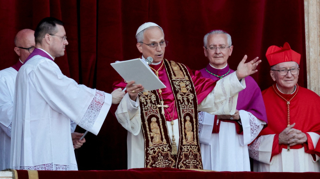 Pope Leo leads first Mass, calls for spiritual light in dark times