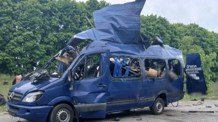 Russian attack on civilian bus in Ukraine kills 9, Ukraine's military says