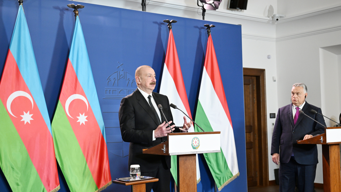 President of Azerbaijan Ilham Aliyev and Prime Minister of Hungary Viktor Orbán delivered press statements