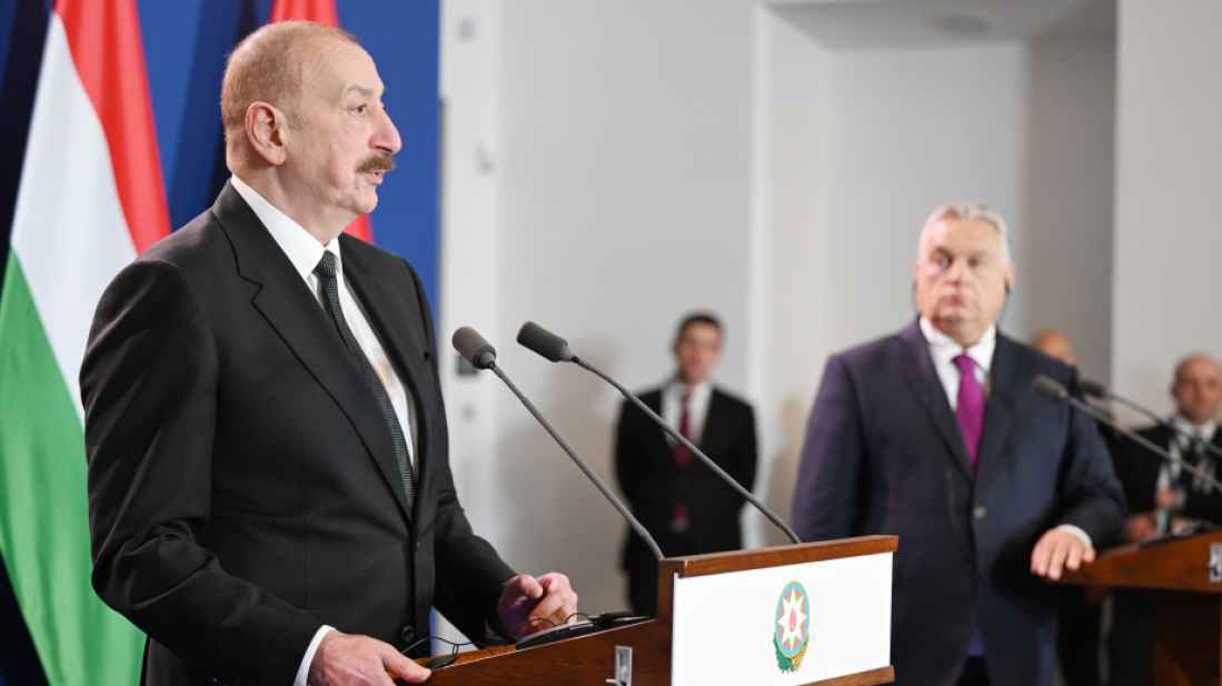 President Ilham Aliyev speaks about Armenia-Azerbaijan peace process in Budapest