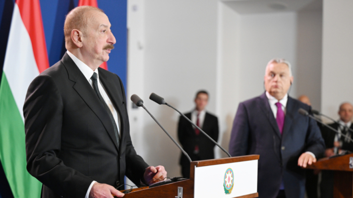 President Ilham Aliyev speaks about Armenia-Azerbaijan peace process in Budapest