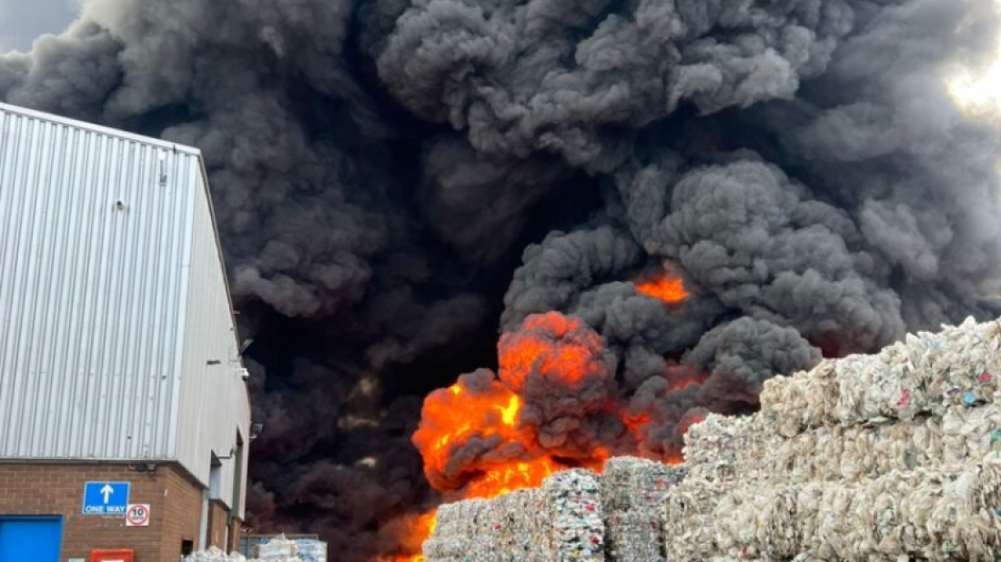 Major incident declared in Northamptonshire, UK after fire at recycling warehouse
