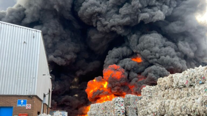 Major incident declared in Northamptonshire, UK after fire at recycling warehouse