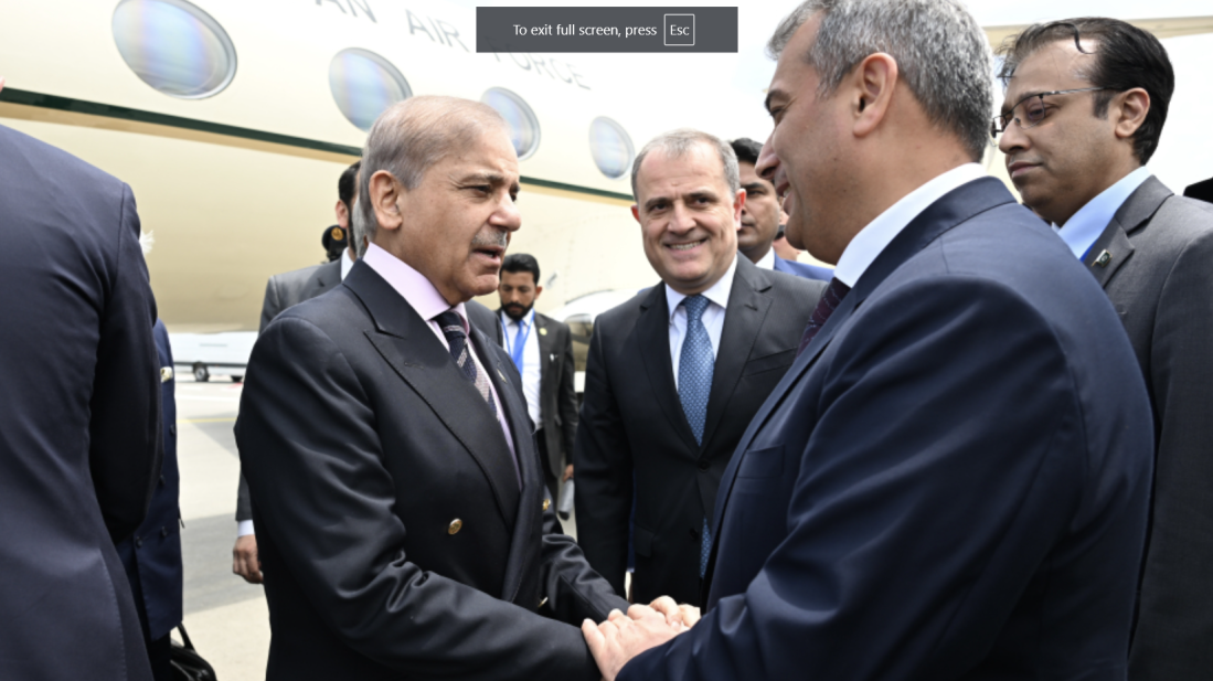 Prime Minister of Pakistan Muhammad Shehbaz Sharif arrives in Azerbaijan