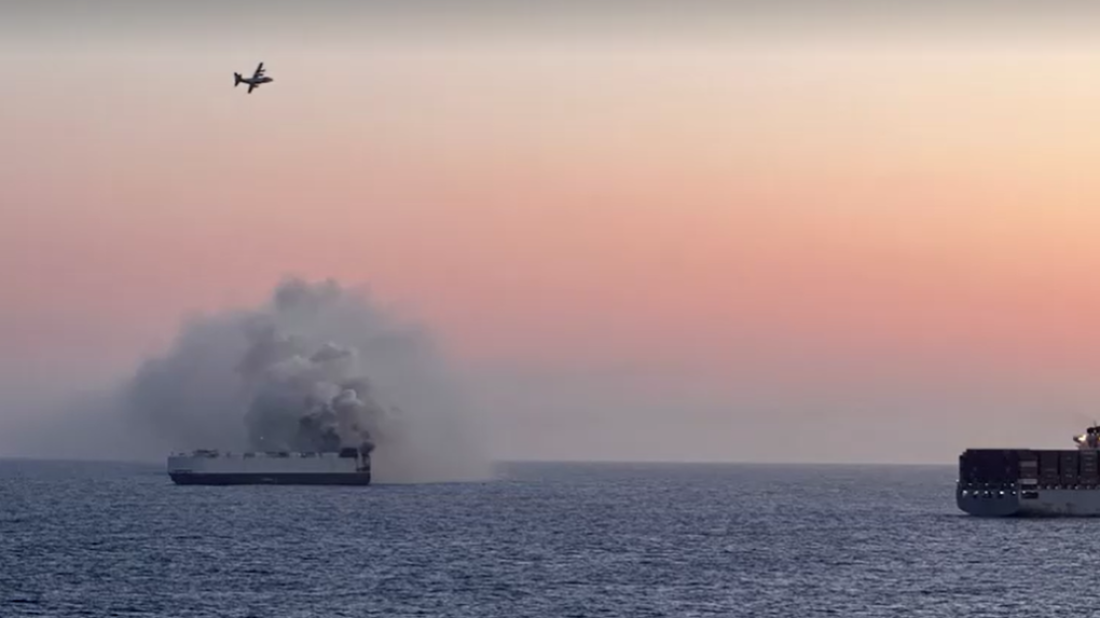 Cargo ship with 3,000 vehicles, including EVs, abandoned off Alaska after fire breaks out