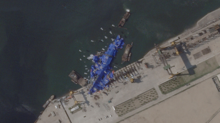 North Korea raises damaged warship after failed launch