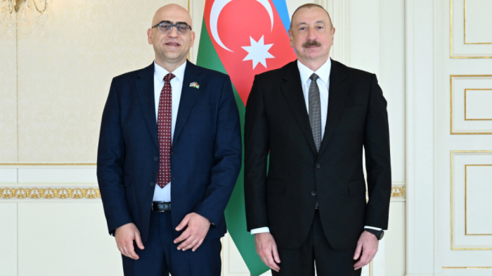 President of Azerbaijan Ilham Aliyev received credentials of incoming ambassador of Palestine