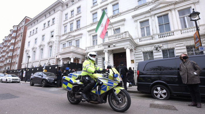 Eight arrested after violent protest near Iranian embassy in London