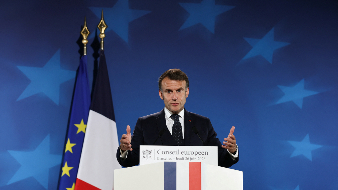 Macron urges balance in U.S.-EU trade talks as bloc renews Russia sanctions