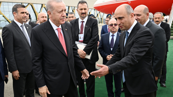 President of Türkiye Recep Tayyip Erdoğan arrives in Azerbaijan