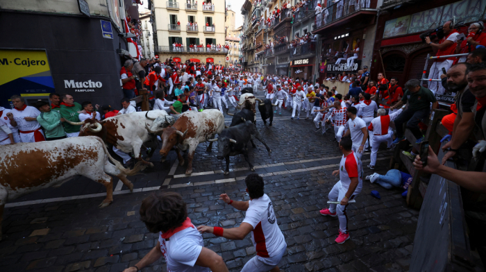Chaos in Pamplona, Spain: One gored, seven hurt in bull run