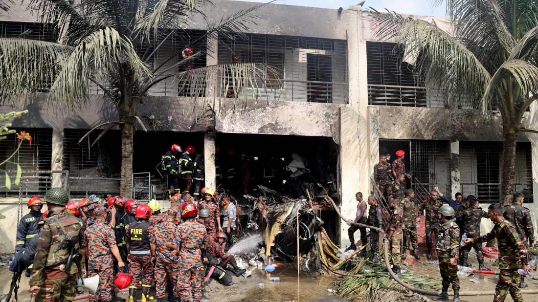 Bangladesh air force jet crash kills at least 27 people including children