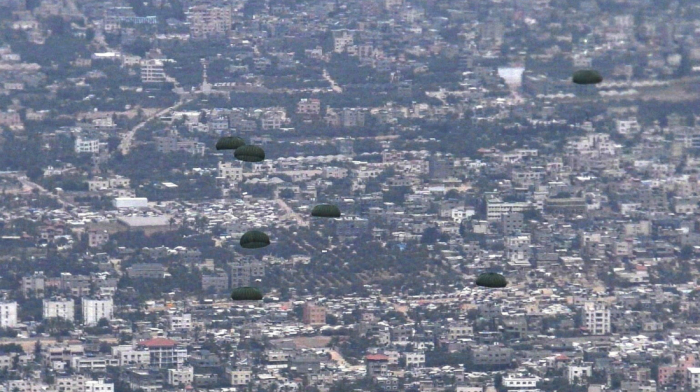 Egyptian military airdrops food over Gaza during worsening hunger crisis