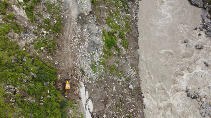 Indian helicopters rescue people stranded by flooding in Himalayan state