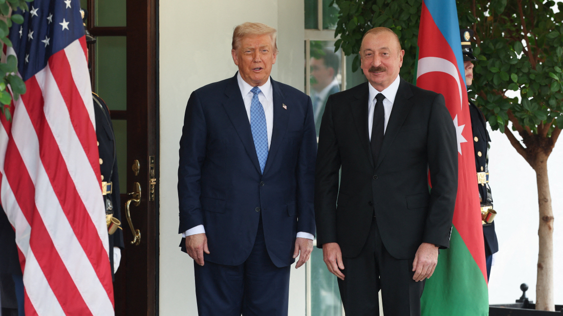 U.S. President Trump welcomes Azerbaijan President Aliyev to the White House