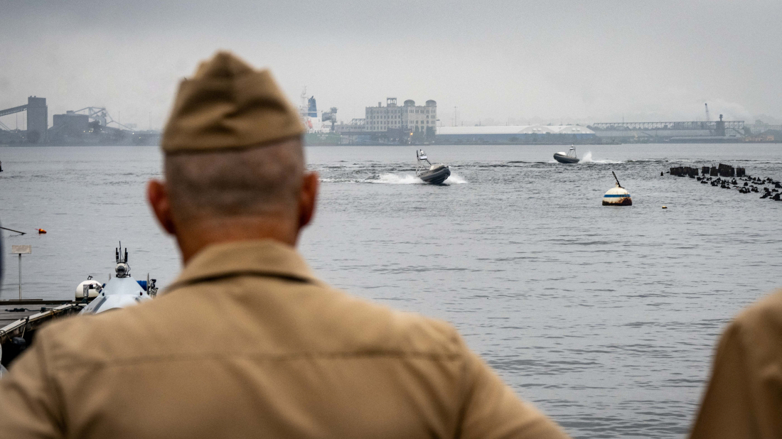 U.S. Navy autonomous drone boat tests face collisions, software glitches